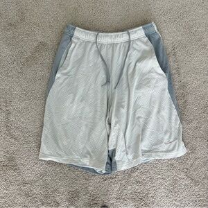 Nike Men's Gray and White Athletic Shorts